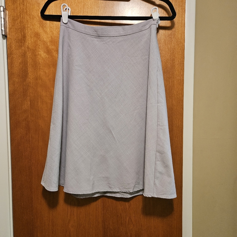 Theory Gray A-Line Swing Midi Skirt - Size 00 - Picture 2 of 11